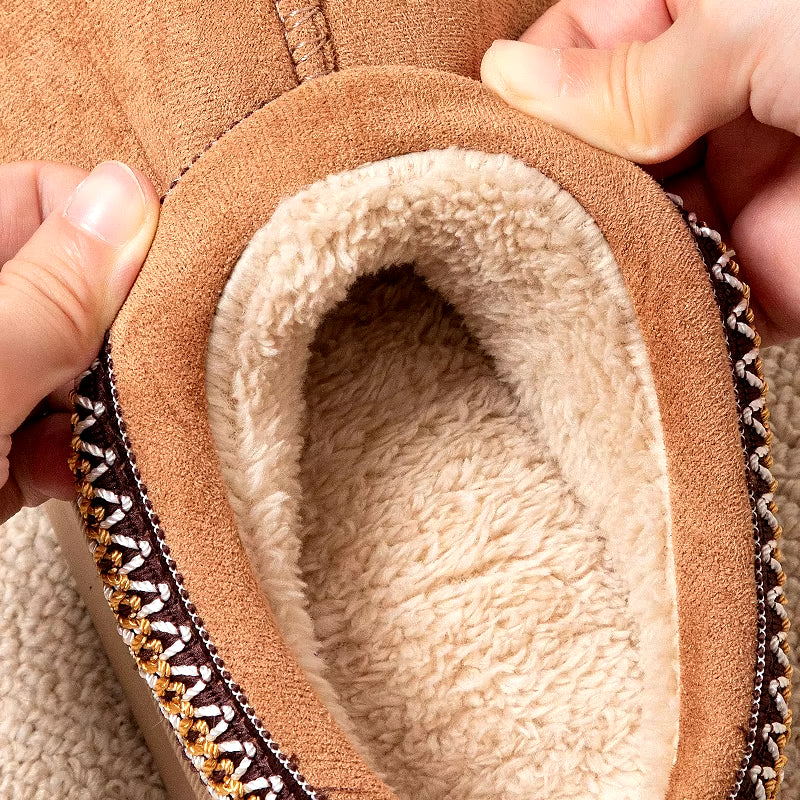 Winter Woman Slippers Plush Interior anti Slip Sole Thick Bottom Embroider Fashion Warm Slippers Use Indoor Outdoor