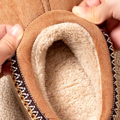 Winter Woman Slippers Plush Interior anti Slip Sole Thick Bottom Embroider Fashion Warm Slippers Use Indoor Outdoor